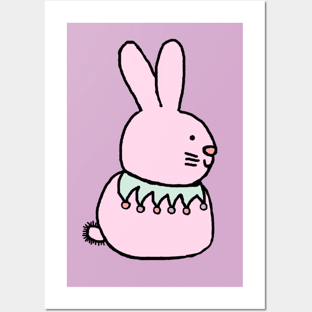 Pink Bunny Wall Art by ellenhenryart